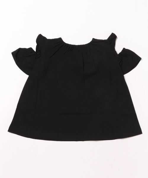 OBLI黒 Tシャツ ハート フリル