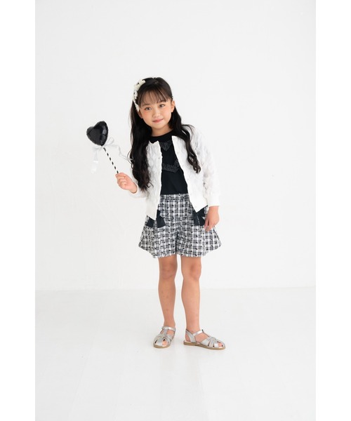 nino（ニノ）の「ハートフリルTシャツ（Tシャツ/カットソー・キッズ・ブラック/ホワイト/ピンク・90cm/100cm/110cm/120cm）」の10枚目の写真