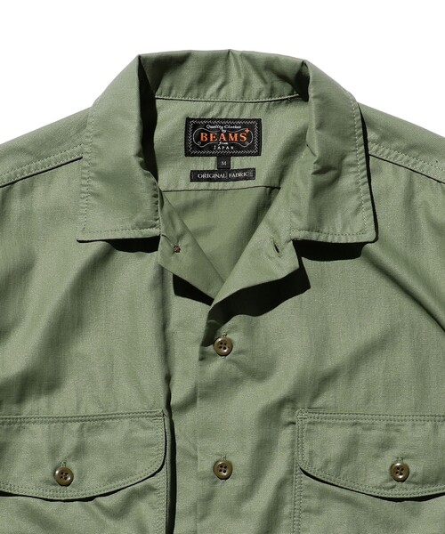 BEAMS PLUS（ビームスプラス）の「BEAMS  PLUS / ナイロン マイクロメッシュ ワークシャツ クラシックフィット（シャツ/ブラウス・メンズ・オリーブ/ネイビー・M/S/L/XL）」の7枚目の写真
