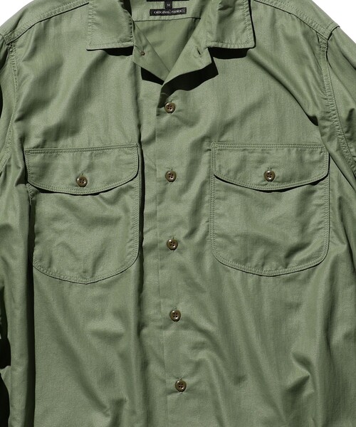 BEAMS PLUS（ビームスプラス）の「BEAMS  PLUS / ナイロン マイクロメッシュ ワークシャツ クラシックフィット（シャツ/ブラウス・メンズ・オリーブ/ネイビー・M/S/L/XL）」の8枚目の写真