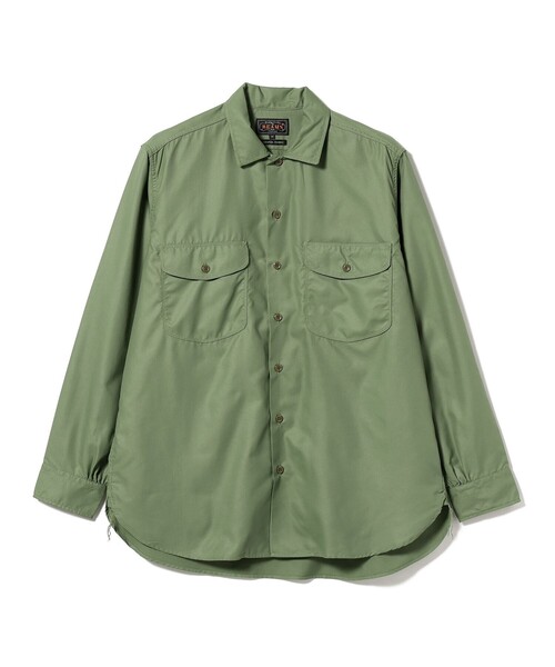 BEAMS PLUS（ビームスプラス）の「BEAMS  PLUS / ナイロン マイクロメッシュ ワークシャツ クラシックフィット（シャツ/ブラウス・メンズ・オリーブ/ネイビー・M/S/L/XL）」の19枚目の写真