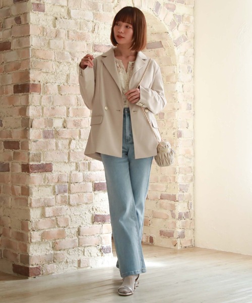 archives(アルシーヴ)の「ダブルテーラードジャケット(テーラードジャケット・レディース・ベージュ/ブラック/グレー・MEDIUM)」の13枚目の写真