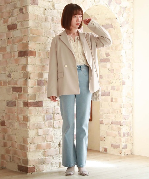 archives(アルシーヴ)の「ダブルテーラードジャケット(テーラードジャケット・レディース・ベージュ/ブラック/グレー・MEDIUM)」の14枚目の写真