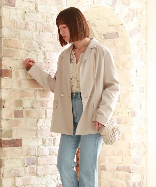 archives(アルシーヴ)の「ダブルテーラードジャケット(テーラードジャケット・レディース・ベージュ/ブラック/グレー・MEDIUM)」の4枚目の写真