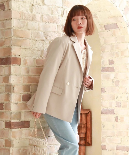 archives(アルシーヴ)の「ダブルテーラードジャケット(テーラードジャケット・レディース・ベージュ/ブラック/グレー・MEDIUM)」の5枚目の写真