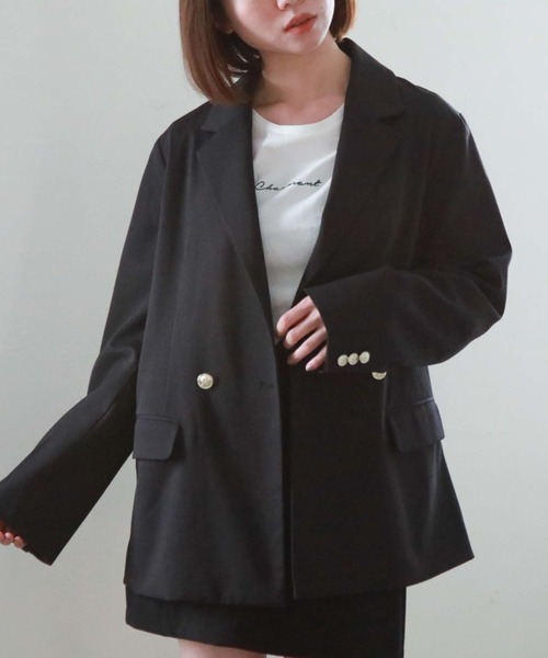 archives(アルシーヴ)の「ダブルテーラードジャケット(テーラードジャケット・レディース・ベージュ/ブラック/グレー・MEDIUM)」の15枚目の写真