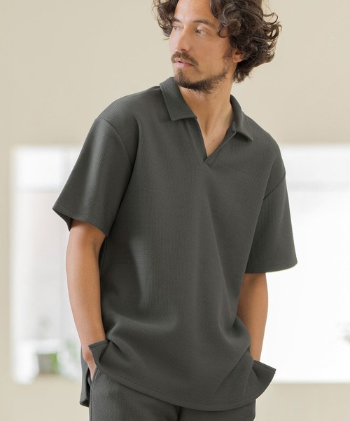 Micro Pile Skipper Shirt Color: Black