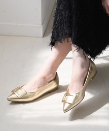 ★新品★Gucciオフホワイトフラットシューズゴールド金具付き　37C シューズ（ゴールド/金色系・フラット）ファッション通販 - ZOZOTOWN
