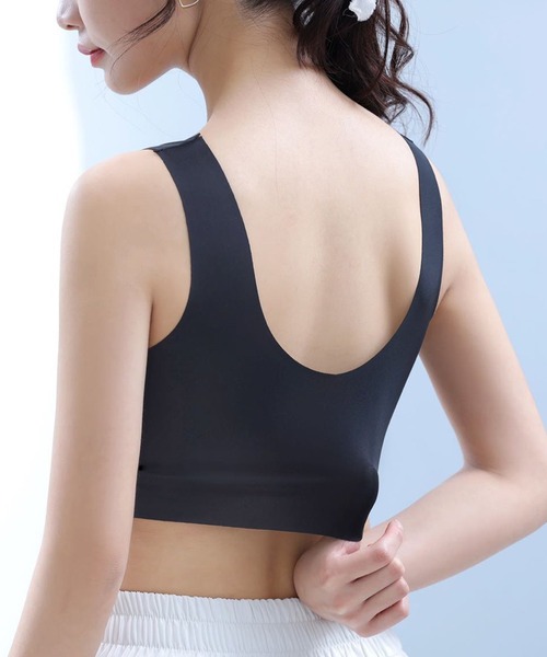 Lace Ladies（レースレディース）の「シェブロン柄 レース リボン ノンワイヤー ブラ ナイトブラ（ナイトブラ・レディース・ピンク/ラベンダー/ベージュ/ブラック・85/80/75）」の12枚目の写真