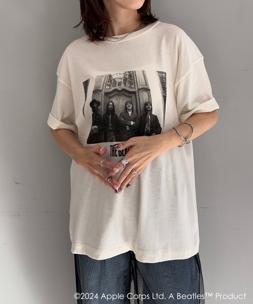 GOOD ROCK SPEED(グッドロックスピード)の「GOOD ROCK SPEED/THE BEATLES ロゴTシャツ(Tシャツ/カットソー・レディース・ホワイト・FREE)」の1枚目の写真