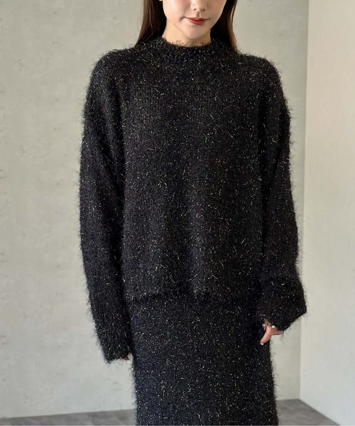 Per sist ence(パーシエンス)の「フェザーラメハイネックプルオーバー(ニット/セーター・レディース・ブルー/ホワイト/ブラック・FREE)」の12枚目の写真