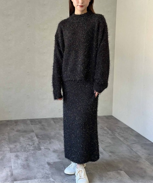 Per sist ence(パーシエンス)の「フェザーラメハイネックプルオーバー(ニット/セーター・レディース・ブルー/ホワイト/ブラック・FREE)」の13枚目の写真