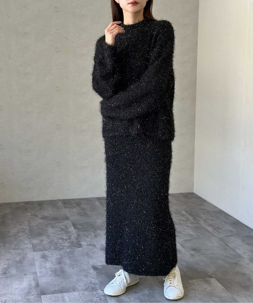 Per sist ence(パーシエンス)の「フェザーラメハイネックプルオーバー(ニット/セーター・レディース・ブルー/ホワイト/ブラック・FREE)」の18枚目の写真