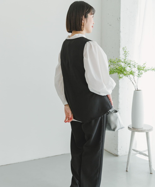 ITEMS URBANRESEARCH(アイテムズ アーバンリサーチ)の「フレアトップス×イージーパンツセット(パンツドレス・レディース・ライトベージュ/ブラック・FREE)」の15枚目の写真