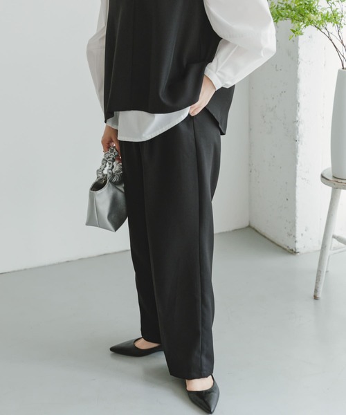 ITEMS URBANRESEARCH(アイテムズ アーバンリサーチ)の「フレアトップス×イージーパンツセット(パンツドレス・レディース・ライトベージュ/ブラック・FREE)」の16枚目の写真