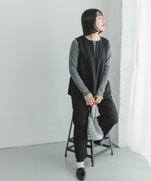 ITEMS URBANRESEARCH(アイテムズ アーバンリサーチ)の「フレアトップス×イージーパンツセット(パンツドレス・レディース・ライトベージュ/ブラック・FREE)」の19枚目の写真