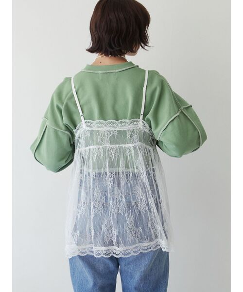 jouetie(ジュエティ)の「レースキャミチュニック(キャミソール・レディース・ブラック/オフホワイト・MEDIUM)」の21枚目の写真