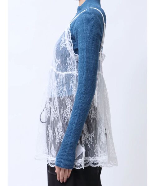 jouetie(ジュエティ)の「レースキャミチュニック(キャミソール・レディース・ブラック/オフホワイト・MEDIUM)」の7枚目の写真