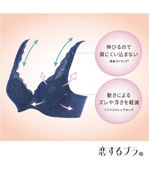 Triumph（トリンプ）の「恋するブラ ソフトストレッチカップ562 ブラジャー【A,B,Cカップ】TR562 WHU（ブラジャー・レディース・ネイビー/オレンジ・B70/B75/C70/C75/C80/A70/A75/B65/C85/B80/C65）」の5枚目の写真