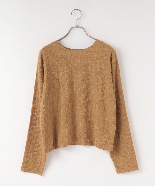 LOWRYS FARM(ローリーズファーム)の「ジャガードフリンジLS 102891(Tシャツ/カットソー・レディース・ベージュ/アイボリー/ブラック/グリーン/グリーン系その他/ブラウン/グレー・FREE)」の4枚目の写真