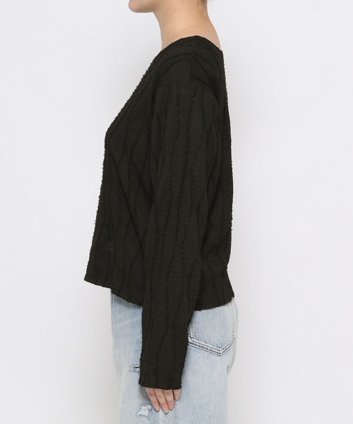 LOWRYS FARM(ローリーズファーム)の「ジャガードフリンジLS 102891(Tシャツ/カットソー・レディース・ベージュ/アイボリー/ブラック/グリーン/グリーン系その他/ブラウン/グレー・FREE)」の21枚目の写真