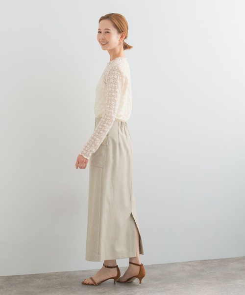 URBAN RESEARCH ROSSO WOMEN(アーバンリサーチ ロッソ)の「リネンライクポケットストレートスカート(スカート・レディース・グリーン系その他/ベージュ/ブラック・36/38)」の10枚目の写真