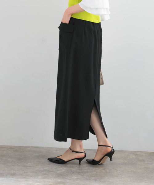 URBAN RESEARCH ROSSO WOMEN(アーバンリサーチ ロッソ)の「リネンライクポケットストレートスカート(スカート・レディース・グリーン系その他/ベージュ/ブラック・36/38)」の12枚目の写真