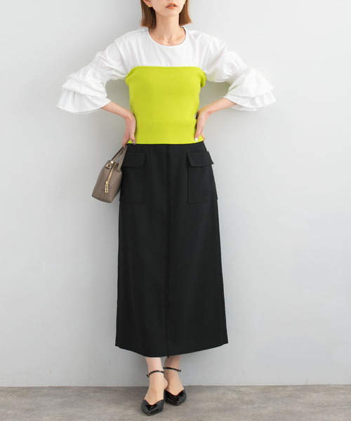 URBAN RESEARCH ROSSO WOMEN(アーバンリサーチ ロッソ)の「リネンライクポケットストレートスカート(スカート・レディース・グリーン系その他/ベージュ/ブラック・36/38)」の14枚目の写真