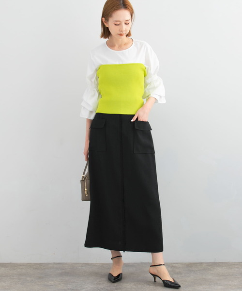 URBAN RESEARCH ROSSO WOMEN(アーバンリサーチ ロッソ)の「リネンライクポケットストレートスカート(スカート・レディース・グリーン系その他/ベージュ/ブラック・36/38)」の15枚目の写真