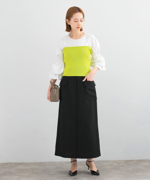 URBAN RESEARCH ROSSO WOMEN(アーバンリサーチ ロッソ)の「リネンライクポケットストレートスカート(スカート・レディース・グリーン系その他/ベージュ/ブラック・36/38)」の16枚目の写真
