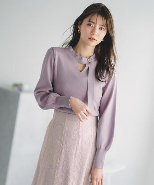 PROPORTION BODY DRESSING(プロポーションボディドレッシング)の「チョーカーニット / 1214170300(ニット/セーター・レディース・ホワイト/ピンク/グレー・SMALL/MEDIUM)」の3枚目の写真