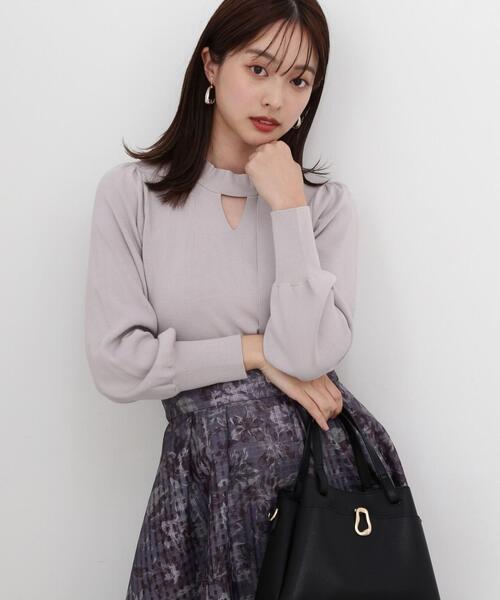PROPORTION BODY DRESSING(プロポーションボディドレッシング)の「チョーカーニット / 1214170300(ニット/セーター・レディース・ホワイト/ピンク/グレー・SMALL/MEDIUM)」の4枚目の写真