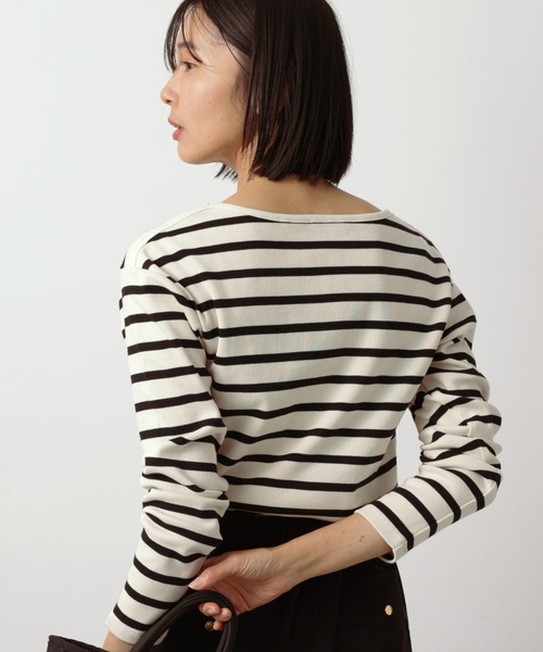 BARNYARDSTORM(バンヤードストーム)の「BARNYARDSTORM / ボートネックプルオーバー(Tシャツ/カットソー・レディース・ホワイト/ホワイト×ブラック/ブラック×ホワイト・S/M)」の10枚目の写真