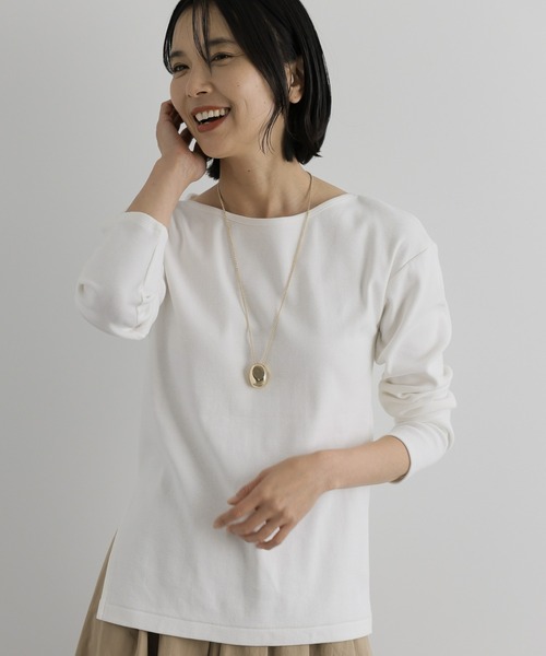 BARNYARDSTORM(バンヤードストーム)の「BARNYARDSTORM / ボートネックプルオーバー(Tシャツ/カットソー・レディース・ホワイト/ホワイト×ブラック/ブラック×ホワイト・S/M)」の13枚目の写真