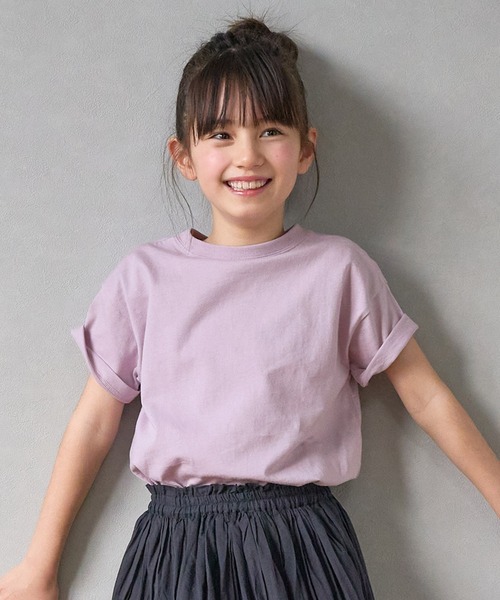 coca(coca)(コカ)の「キッズ ベーシックコットンTシャツ(Tシャツ/カットソー・キッズ・ライトブルー/ブルー/ブラウン/チャコール/ラベンダー/アイボリー・110/120/130/140)」の6枚目の写真