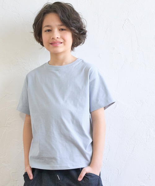 coca(coca)(コカ)の「キッズ ベーシックコットンTシャツ(Tシャツ/カットソー・キッズ・ライトブルー/ブルー/ブラウン/チャコール/ラベンダー/アイボリー・110/120/130/140)」の5枚目の写真