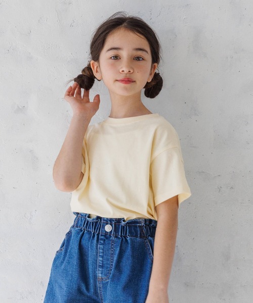 coca(coca)(コカ)の「キッズ ベーシックコットンTシャツ(Tシャツ/カットソー・キッズ・ライトブルー/ブルー/ブラウン/チャコール/ラベンダー/アイボリー・110/120/130/140)」の1枚目の写真
