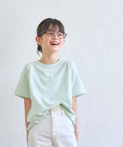 coca(coca)(コカ)の「キッズ ベーシックコットンTシャツ(Tシャツ/カットソー・キッズ・ライトブルー/ブルー/ブラウン/チャコール/ラベンダー/アイボリー・110/120/130/140)」の4枚目の写真