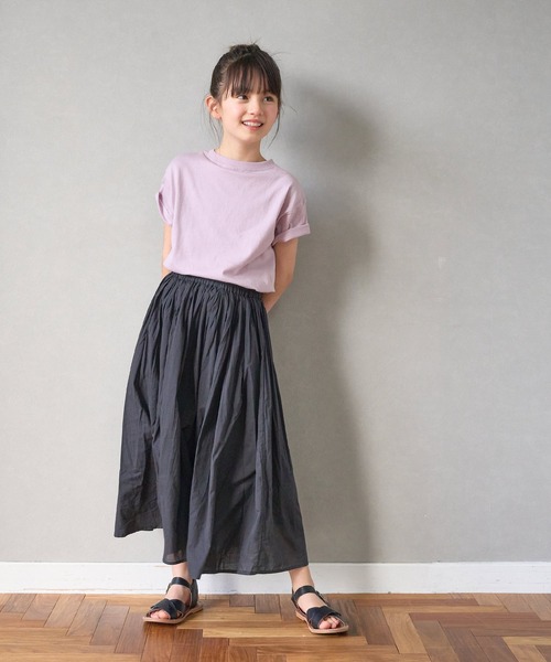 coca(coca)(コカ)の「キッズ ベーシックコットンTシャツ(Tシャツ/カットソー・キッズ・ライトブルー/ブルー/ブラウン/チャコール/ラベンダー/アイボリー・110/120/130/140)」の14枚目の写真