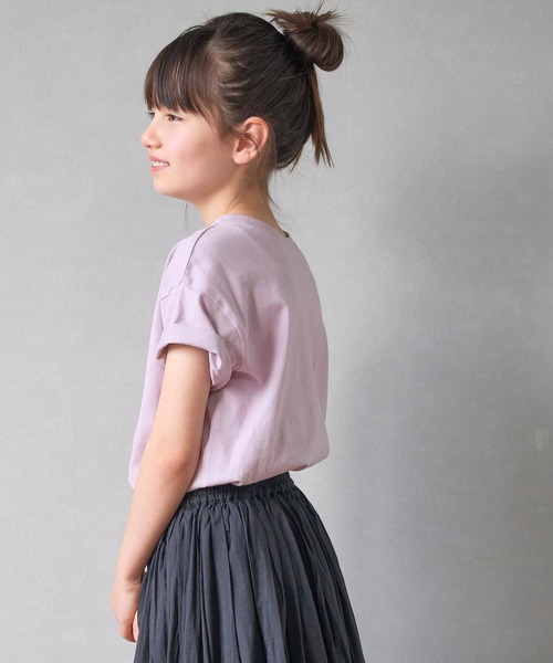 coca(coca)(コカ)の「キッズ ベーシックコットンTシャツ(Tシャツ/カットソー・キッズ・ライトブルー/ブルー/ブラウン/チャコール/ラベンダー/アイボリー・110/120/130/140)」の15枚目の写真