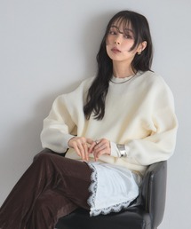 スポンジ畦ニットプルオーバー