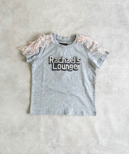 BIG FIELD(ビッグフィールド)の「チュールソデフリルTシャツ(90~150cm)(Tシャツ/カットソー・キッズ・チャコール/パープル/オフホワイト/杢グレー・130/120/110/100/90/150/140)」の9枚目の写真