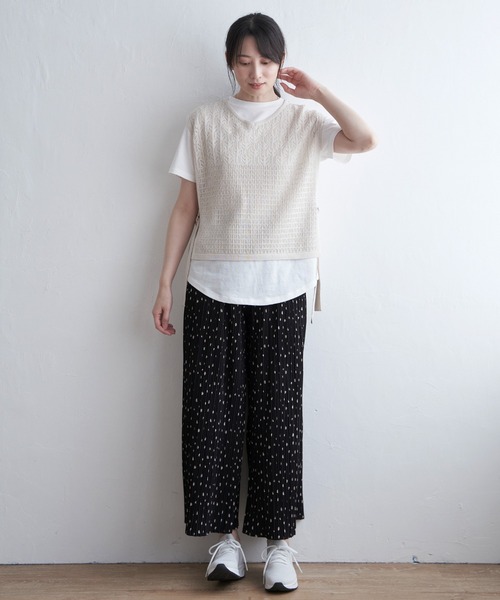 ikka（イッカ）の「透かし編みニットベストアンサンブル（アンサンブル・レディース・ベージュ/スカイブルー/ブラック・L/M/S）」の22枚目の写真