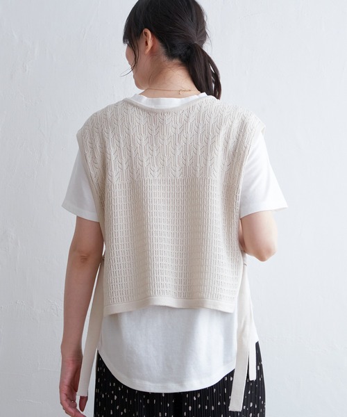 ikka（イッカ）の「透かし編みニットベストアンサンブル（アンサンブル・レディース・ベージュ/スカイブルー/ブラック・L/M/S）」の14枚目の写真