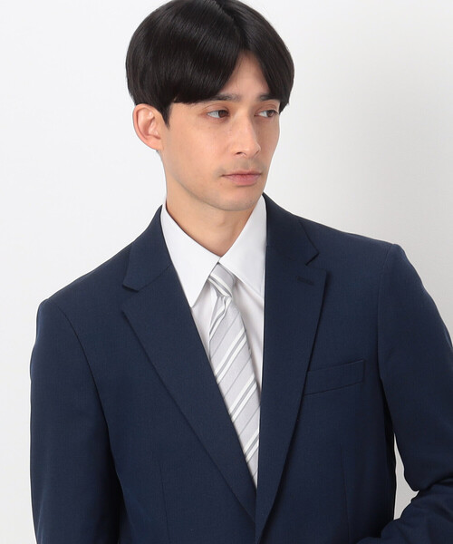 COMME CA ISM（コムサイズム）の「【シルク100％】ダブルストライプ ネクタイ（ネクタイ・メンズ・グレー/サックスブルー/チャコール/ネイビー・FREE）」の2枚目の写真