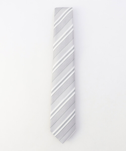 COMME CA ISM（コムサイズム）の「【シルク100％】ダブルストライプ ネクタイ（ネクタイ・メンズ・グレー/サックスブルー/チャコール/ネイビー・FREE）」の5枚目の写真