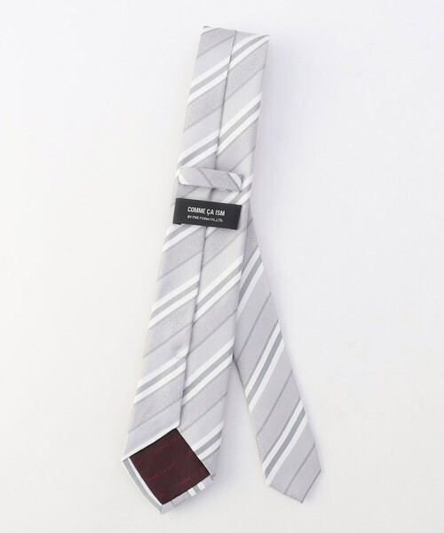 COMME CA ISM（コムサイズム）の「【シルク100％】ダブルストライプ ネクタイ（ネクタイ・メンズ・グレー/サックスブルー/チャコール/ネイビー・FREE）」の9枚目の写真