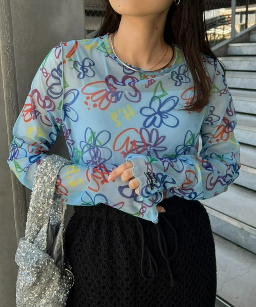 ≪新色追加≫【HELLO.SANFRANCISCO】ハンドペイントプリントシアーTEE