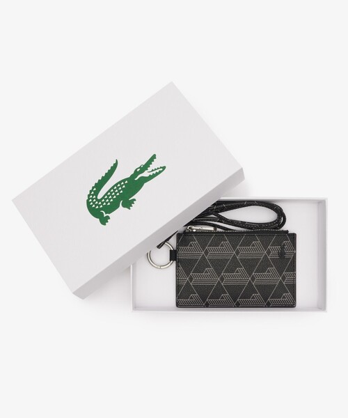 ★正規品★【LACOSTE 】M'S ジッパーカードホルダー Nomogramme Men's Monogram Leather Card Holder - Bags - New In 2025
