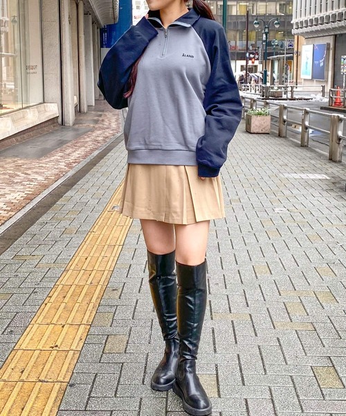 ALAND(エーランド)の「【UNISEX】ALAND/ラグランハーフジッププルオーバー(ウラケ)2997319(スウェット・レディース・ブラック/ネイビー/グリーン・MEDIUM/LARGE)」の6枚目の写真